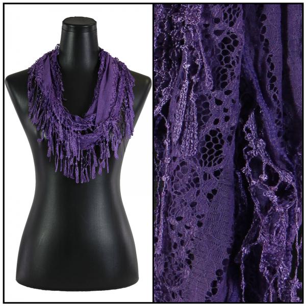 7777 - Victorian Lace Infinity Scarves Royal Purple #27 - 