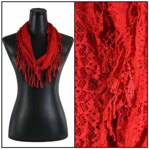 7777 - Victorian Lace Infinity Scarves Red #1   - 