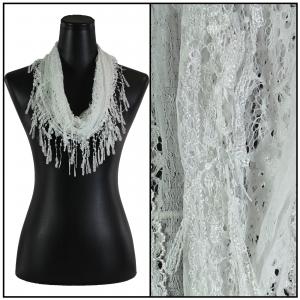 Wholesale  7777 - White #3<br>
Victorian Infinity Lace Confetti Scarf - 