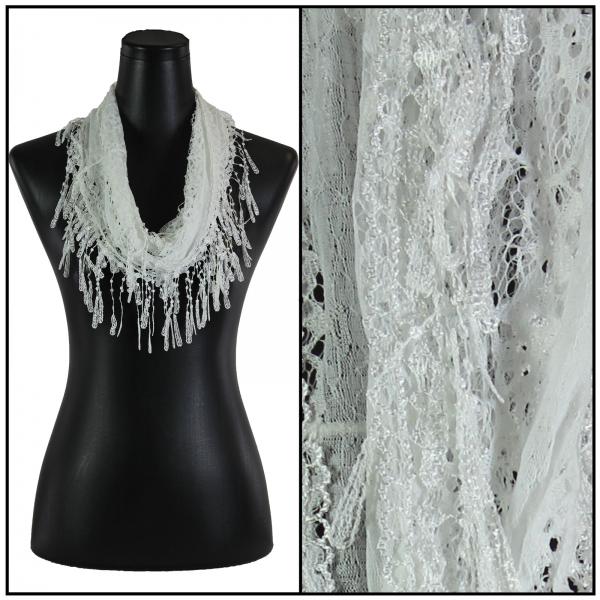 wholesale 7777 - Victorian Lace Infinity Scarves 7777 - White #3<br>
Victorian Infinity Lace Confetti Scarf - 