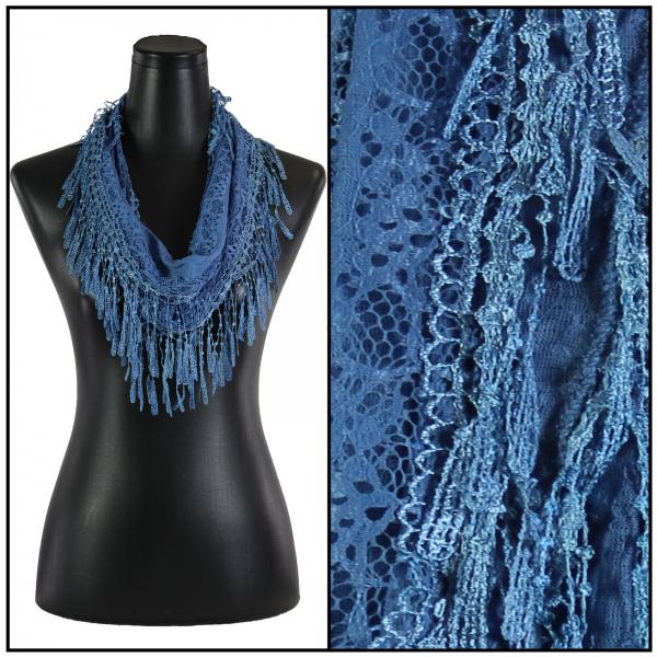 wholesale 7777 - Victorian Lace Infinity Scarves Denim #14  - 