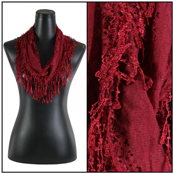wholesale 7777 - Victorian Lace Infinity Scarves Cranberry - 