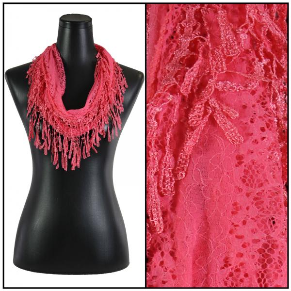 wholesale 7777 - Victorian Lace Infinity Scarves Coral #19 - 