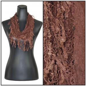7777 - Victorian Lace Infinity Scarves Brown #7 - 