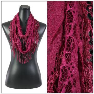 Wholesale  7777 - Dark Magenta #13* (MB)<br>
Victorian Infinity Lace Confetti Scarf - 