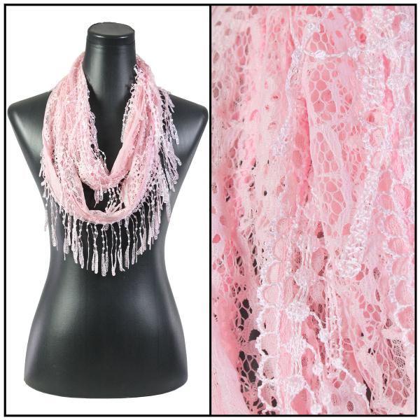 7777 - Victorian Lace Infinity Scarves Light Pink #4 - 