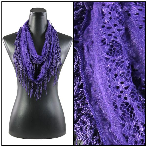 wholesale 7777 - Victorian Lace Infinity Scarves Grape - 