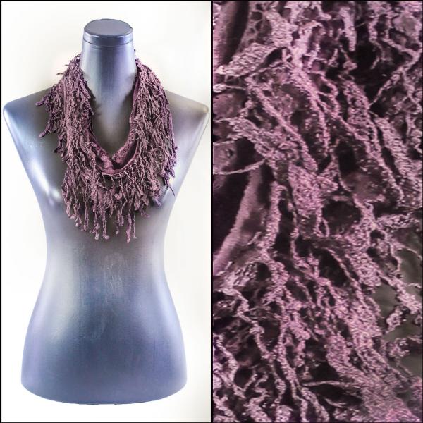 wholesale 7777 - Victorian Lace Infinity Scarves 7777 - Dusty Purple #25<br>
Victorian Infinity Lace Confetti Scarf - 