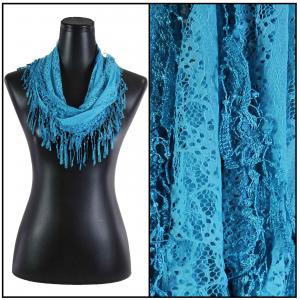 Wholesale  7777 - Turquoise #9<br>
Victorian Infinity Lace Confetti Scarf - 