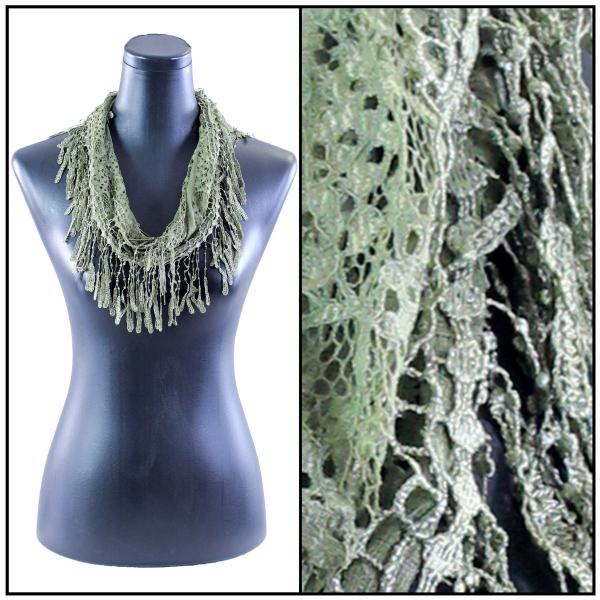 wholesale 7777 - Victorian Lace Infinity Scarves Olive #34 - 