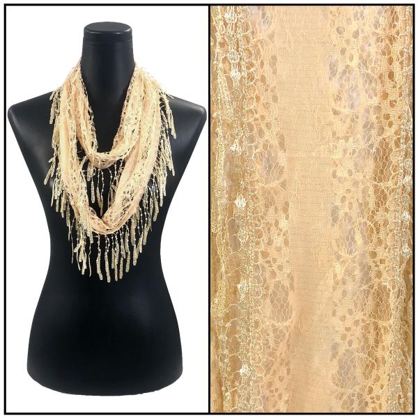 7777 - Victorian Lace Infinity Scarves 7777 - Light Apricot #49<br>
Victorian Infinity Lace Confetti Scarf - 