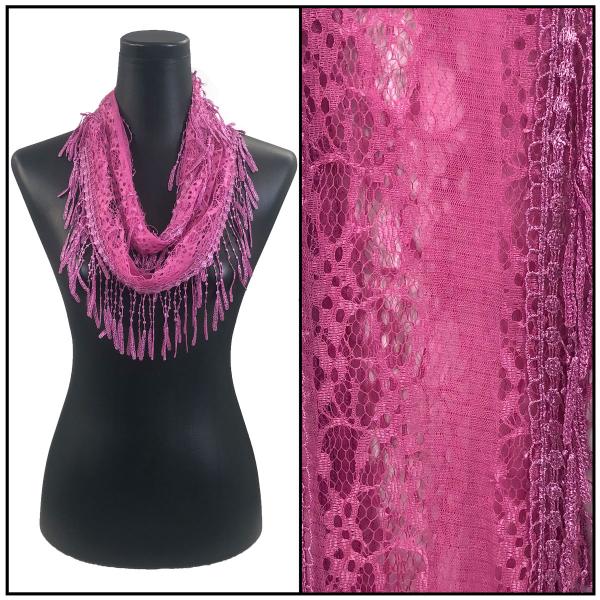wholesale 7777 - Victorian Lace Infinity Scarves Raspberry #45   - 