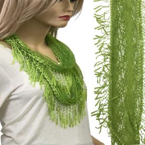 Wholesale  7777 - Lime #43<br>
Victorian Infinity Lace Confetti Scarf - 