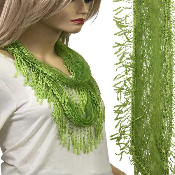 7777 - Victorian Lace Infinity Scarves Lime #43 - 