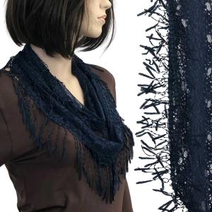 Wholesale  7777 - Navy #10<br>
Victorian Infinity Lace Confetti Scarf - 