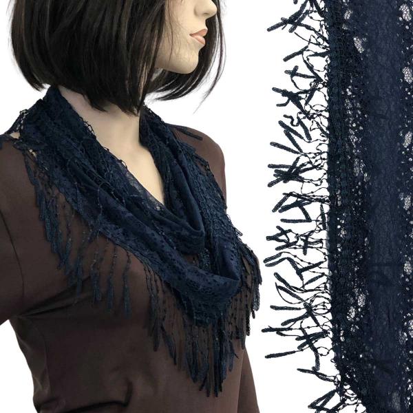 wholesale 7777 - Victorian Lace Infinity Scarves 7777 - Navy #10<br>
Victorian Infinity Lace Confetti Scarf - 