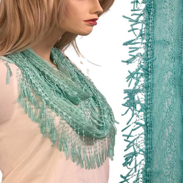 7777 - Victorian Lace Infinity Scarves Mint #44 - 