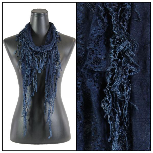7776 - Victorian Lace Confetti Scarves #10 Navy  - 