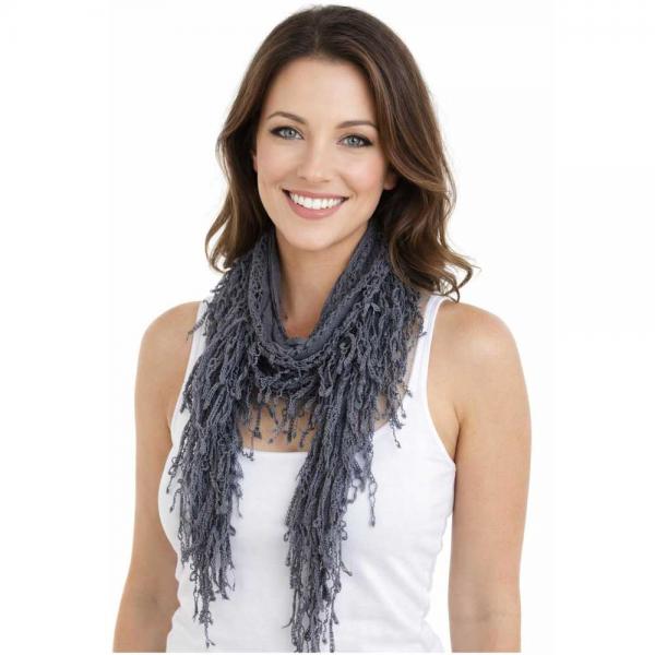 wholesale 7776/T - Victorian Lace Confetti Oblong Scarves 7776 - Charcoal (MB) - 