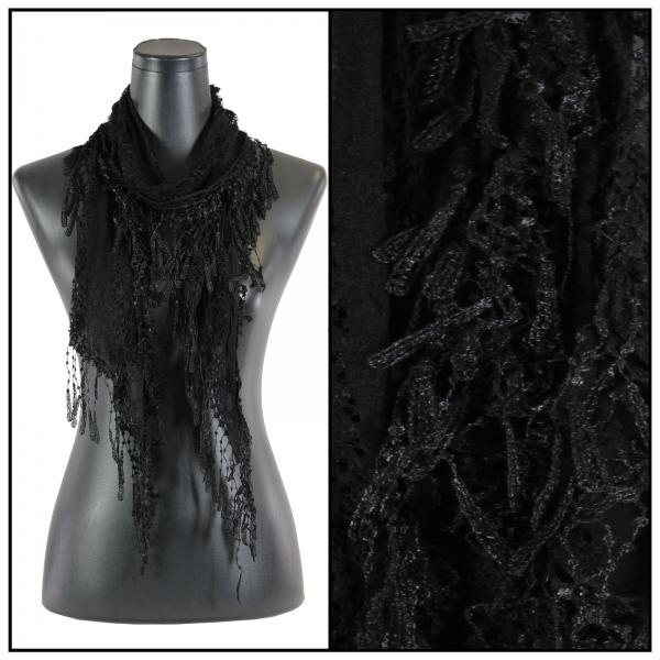 7776 - Victorian Lace Confetti Scarves Black #11
 - 