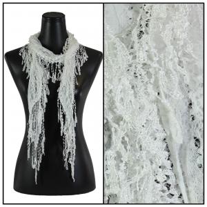 7776 - Victorian Lace Confetti Scarves White #3 - 