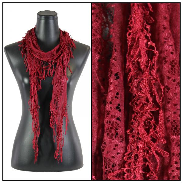 Wholesale 7777 - Victorian Lace Infinity Scarves Cranberry - 
