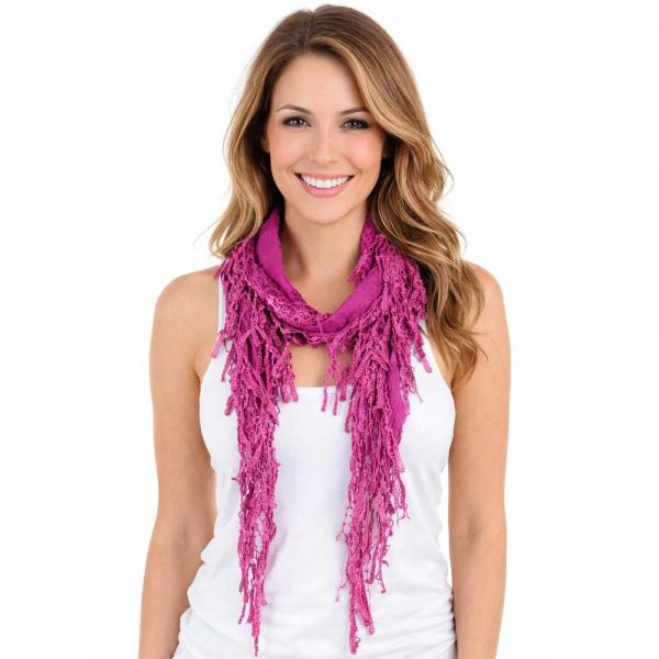 wholesale 7776/T - Victorian Lace Confetti Oblong Scarves 7776 - Magenta - 