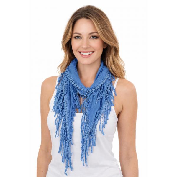 Wholesale 7776/T - Victorian Lace Confetti Oblong Scarves 7776 - Denim   - 