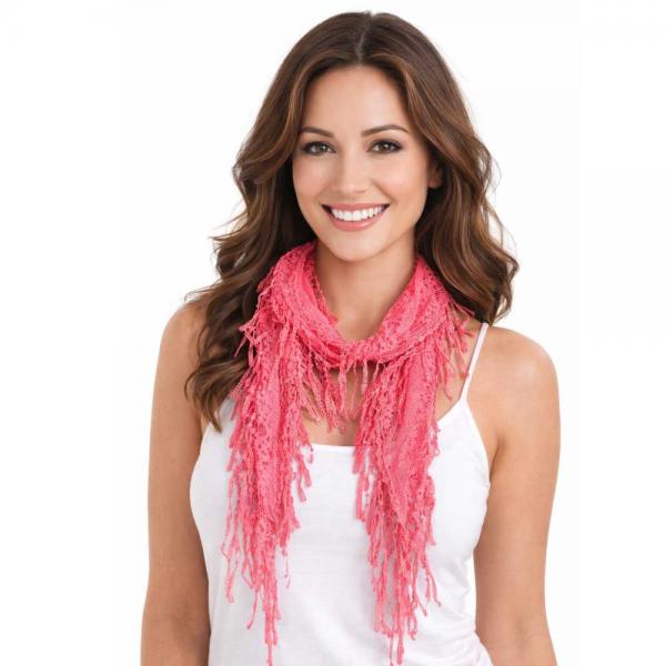 wholesale 7776/T - Victorian Lace Confetti Oblong Scarves 7776 - Coral (MB) - 
