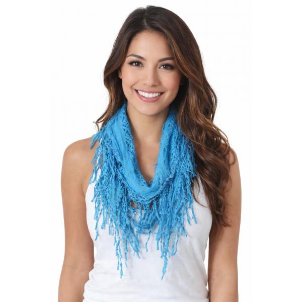 Wholesale 7776/T - Victorian Lace Confetti Oblong Scarves 7776 - Turquoise (MB) - 