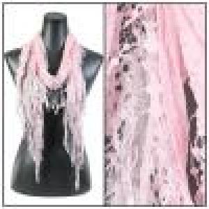 7776 - Victorian Lace Confetti Scarves Light Pink #4 - 