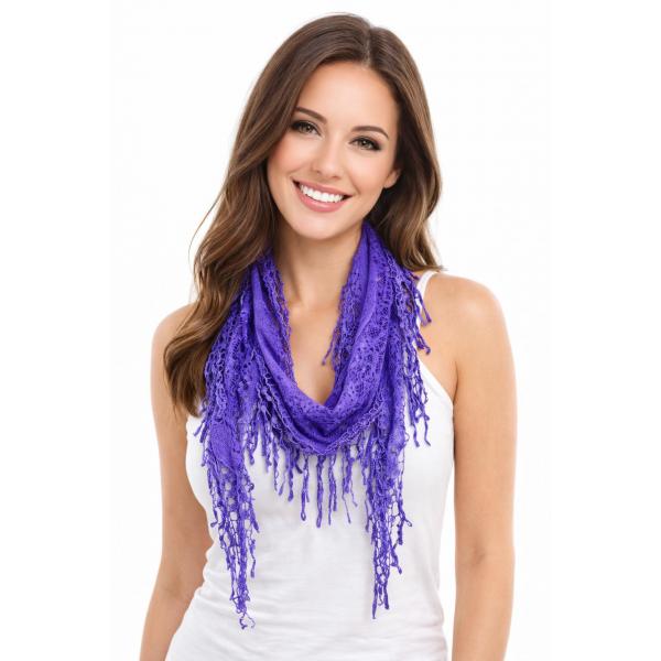 Wholesale 7776/T - Victorian Lace Confetti Oblong Scarves 7776 - Purple Grape - 