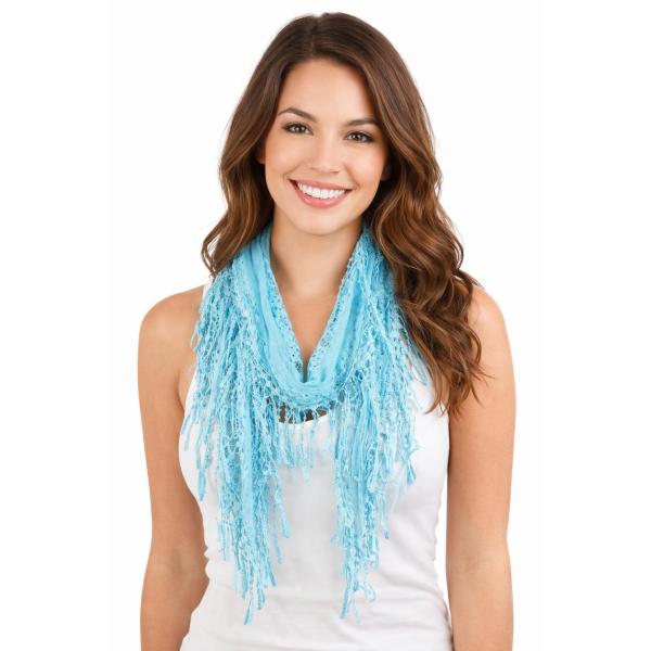 Wholesale 7776/T - Victorian Lace Confetti Oblong Scarves 7776 - Ice Blue - 