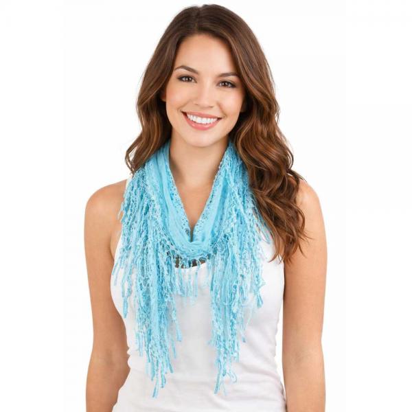 wholesale 7776/T - Victorian Lace Confetti Oblong Scarves 7776 - Ice Blue - 