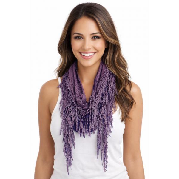 Wholesale 7776/T - Victorian Lace Confetti Oblong Scarves 7776 - Dusty Purple - 