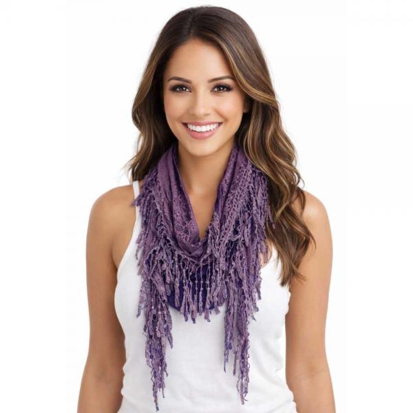 wholesale 7776/T - Victorian Lace Confetti Oblong Scarves 7776 - Dusty Purple - 