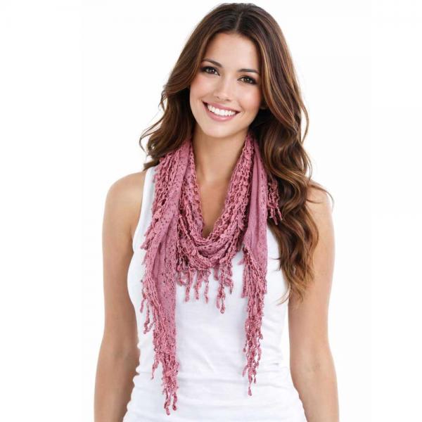 wholesale 7776/T - Victorian Lace Confetti Oblong Scarves 7776 - Dark Mauve - 