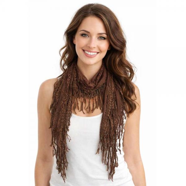 wholesale 7776/T - Victorian Lace Confetti Oblong Scarves 7776 - Espresso  - 