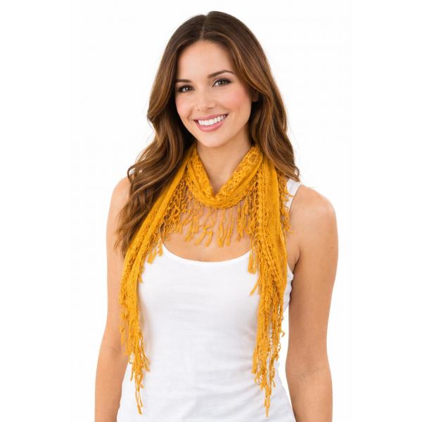 Wholesale 7776/T - Victorian Lace Confetti Oblong Scarves 7776 - Mustard - 