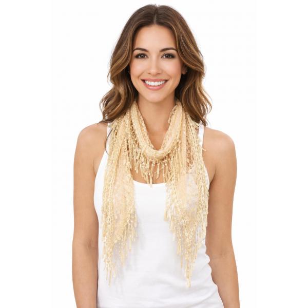 Wholesale 7776/T - Victorian Lace Confetti Oblong Scarves 7776 - Light Apricot - 