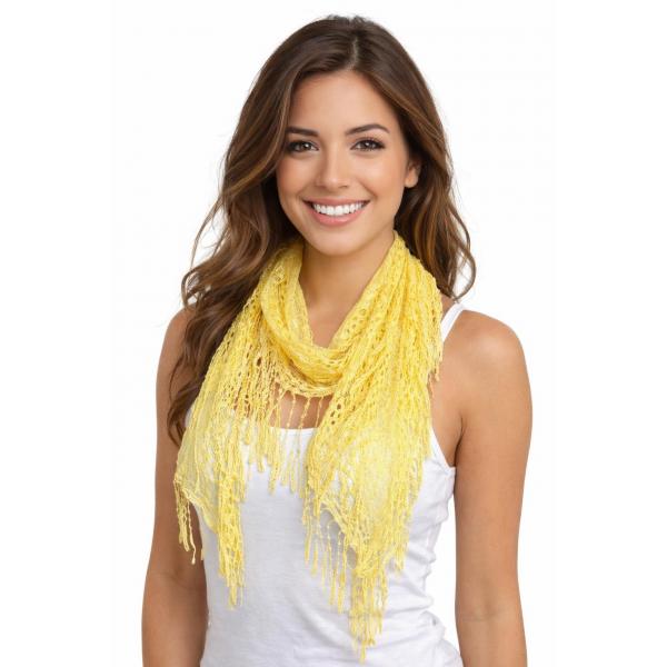 wholesale 7776/T - Victorian Lace Confetti Oblong Scarves 7776 - Yellow  - 