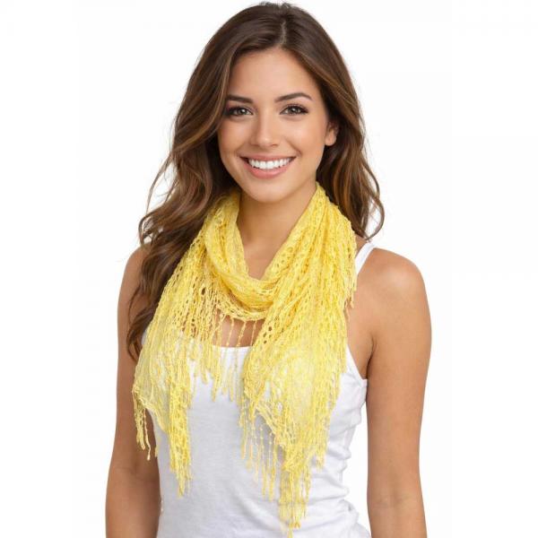 wholesale 7776/T - Victorian Lace Confetti Oblong Scarves 7776 - Yellow  - 