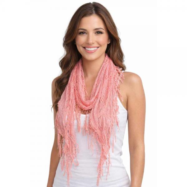 wholesale 7776/T - Victorian Lace Confetti Oblong Scarves 7776 - Peach Pink - 