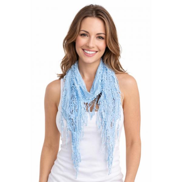 wholesale 7776/T - Victorian Lace Confetti Oblong Scarves 7776 - Light Blue  - 