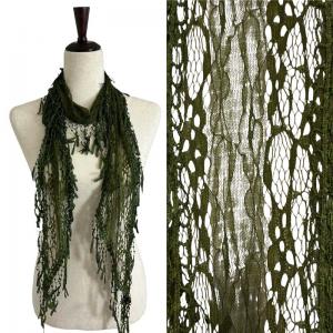 7776/T - Victorian Lace Confetti Oblong Scarves 7776 - Dark Moss - 