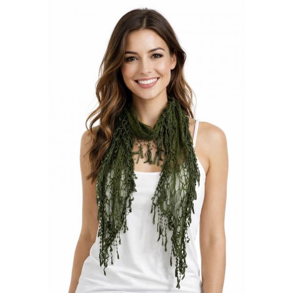 wholesale 7776/T - Victorian Lace Confetti Oblong Scarves 7776 - Dark Moss - 