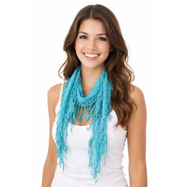 wholesale 7776/T - Victorian Lace Confetti Oblong Scarves 7776 - Aquamarine  - 