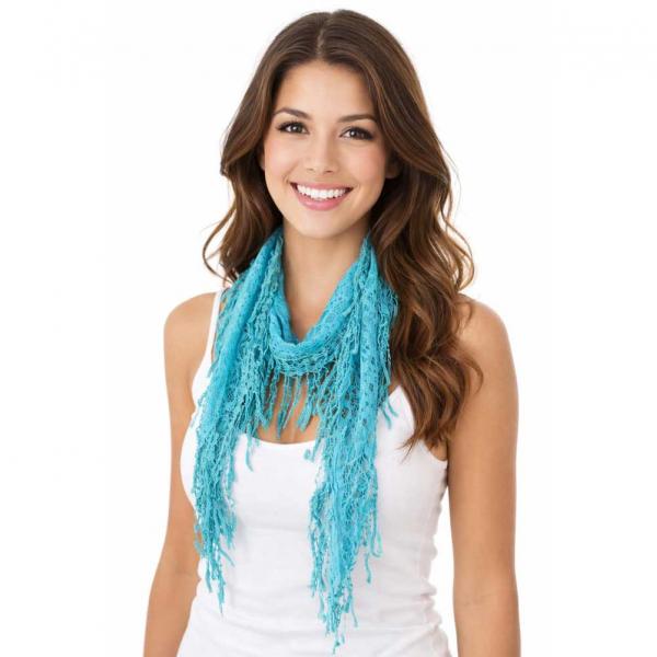 wholesale 7776/T - Victorian Lace Confetti Oblong Scarves 7776 - Aquamarine  - 