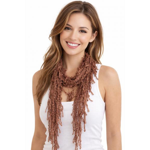 wholesale 7776/T - Victorian Lace Confetti Oblong Scarves 7776 - Brown - 