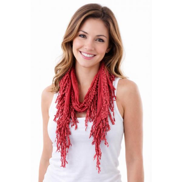wholesale 7776/T - Victorian Lace Confetti Oblong Scarves 7776 - Burgundy - 